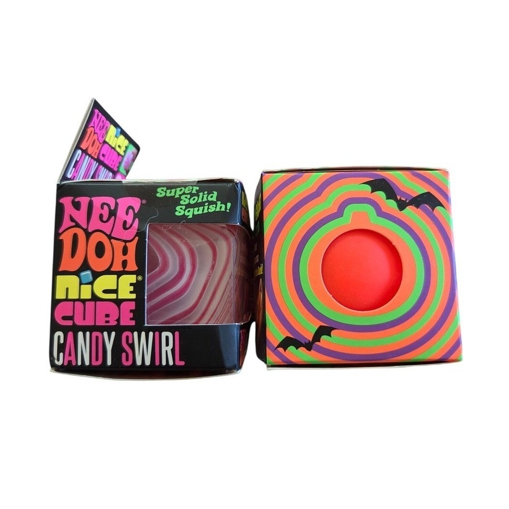 Schylling NeeDoh Fidget Toy OS Multi New Candy Swirl Jack-Glow